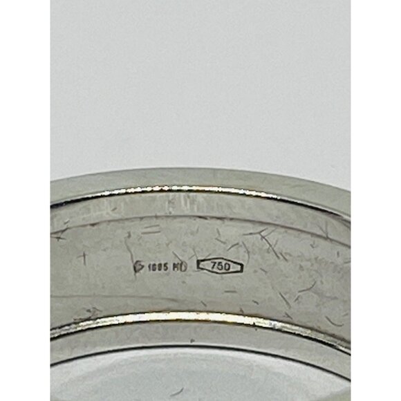 GORGEOUS GUCCI 18KT WHITE GOLD BAND LOGO RING SIZE 5 1/2 6MM WIDE - Picture 6 of 6